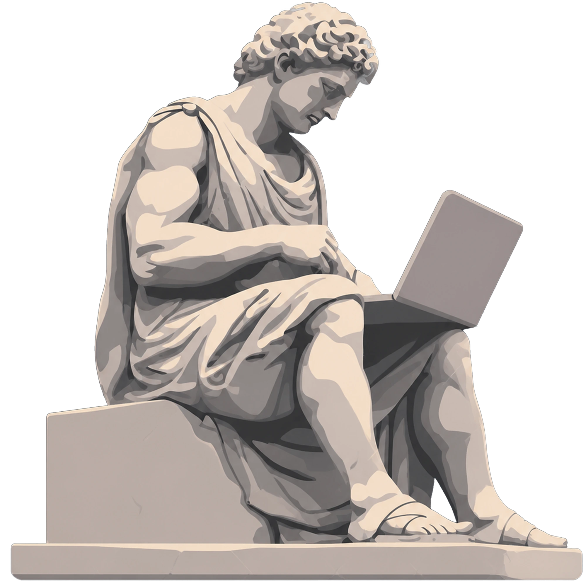 Xuan Hao — Backend Engineer portfolio hero, classical Greek bust illustration
